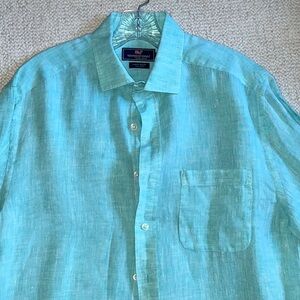 Vineyard Vines Turquoise Linen Shirt